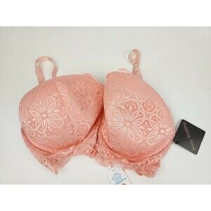Body Frosting Full Coverage Peach Lace Bra Size 42D Padded